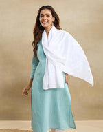 White Cotton Chikankari Stole