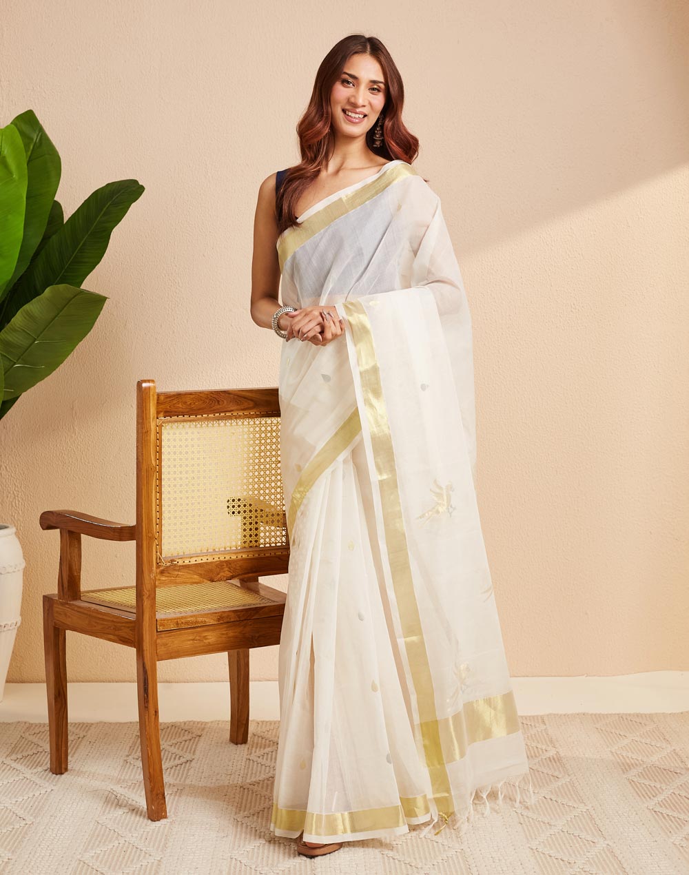Natural Cotton Woven Wonders Blend Sari