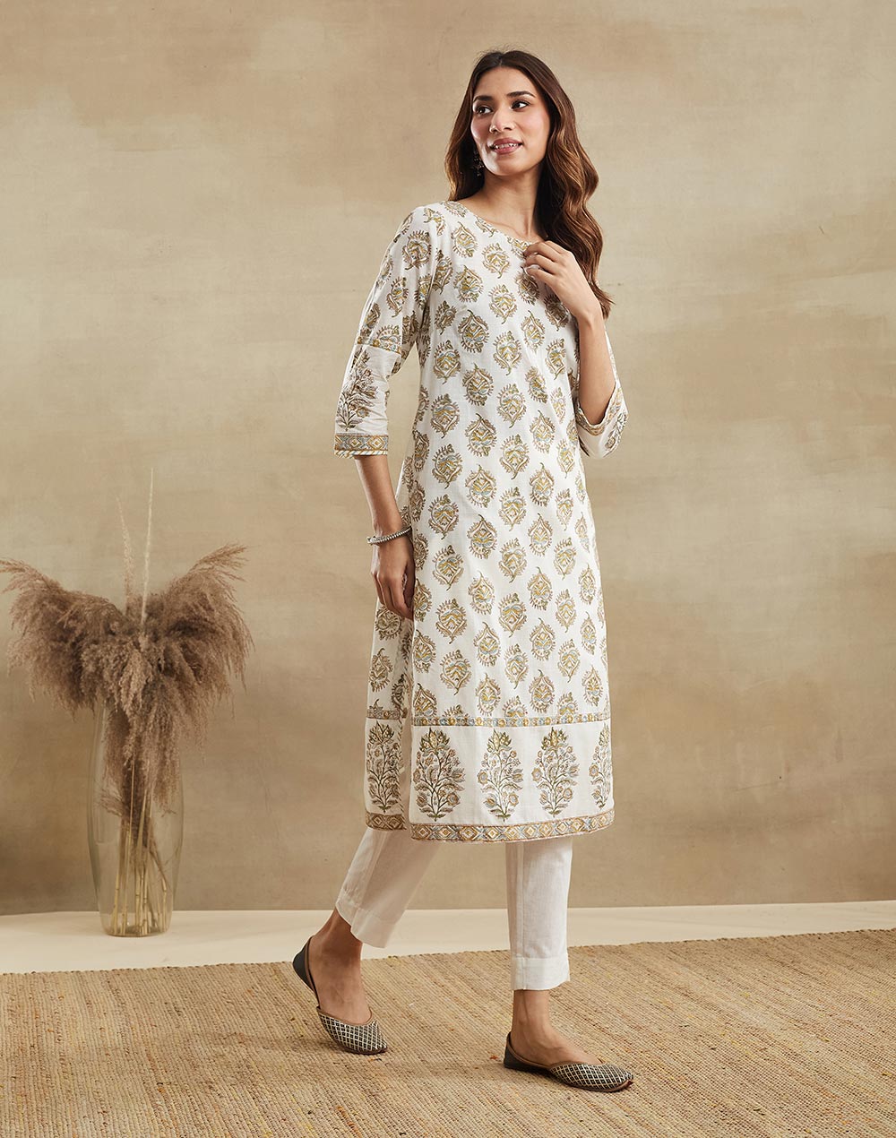 Natural Cotton Long Kurta