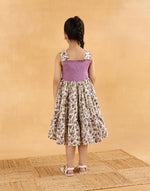 Purple Cotton Hand Block Printed Dress