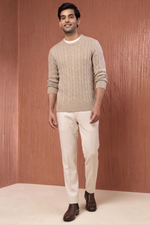 Beige Cotton Blend Sweater