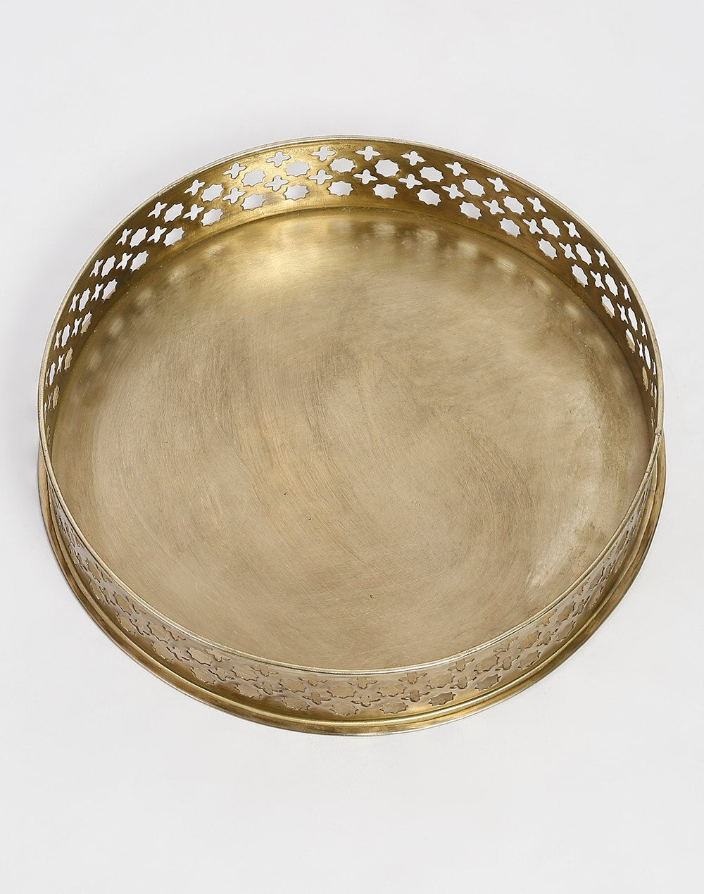 Brass Metal Yug Cutwork Tray