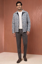 Navy Cotton Utility Jacket