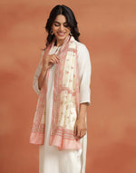 Pink Cotton Silk Hand Block Printed Stole