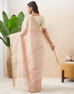 Pink Cotton Silk Blend Maheshwari Sari
