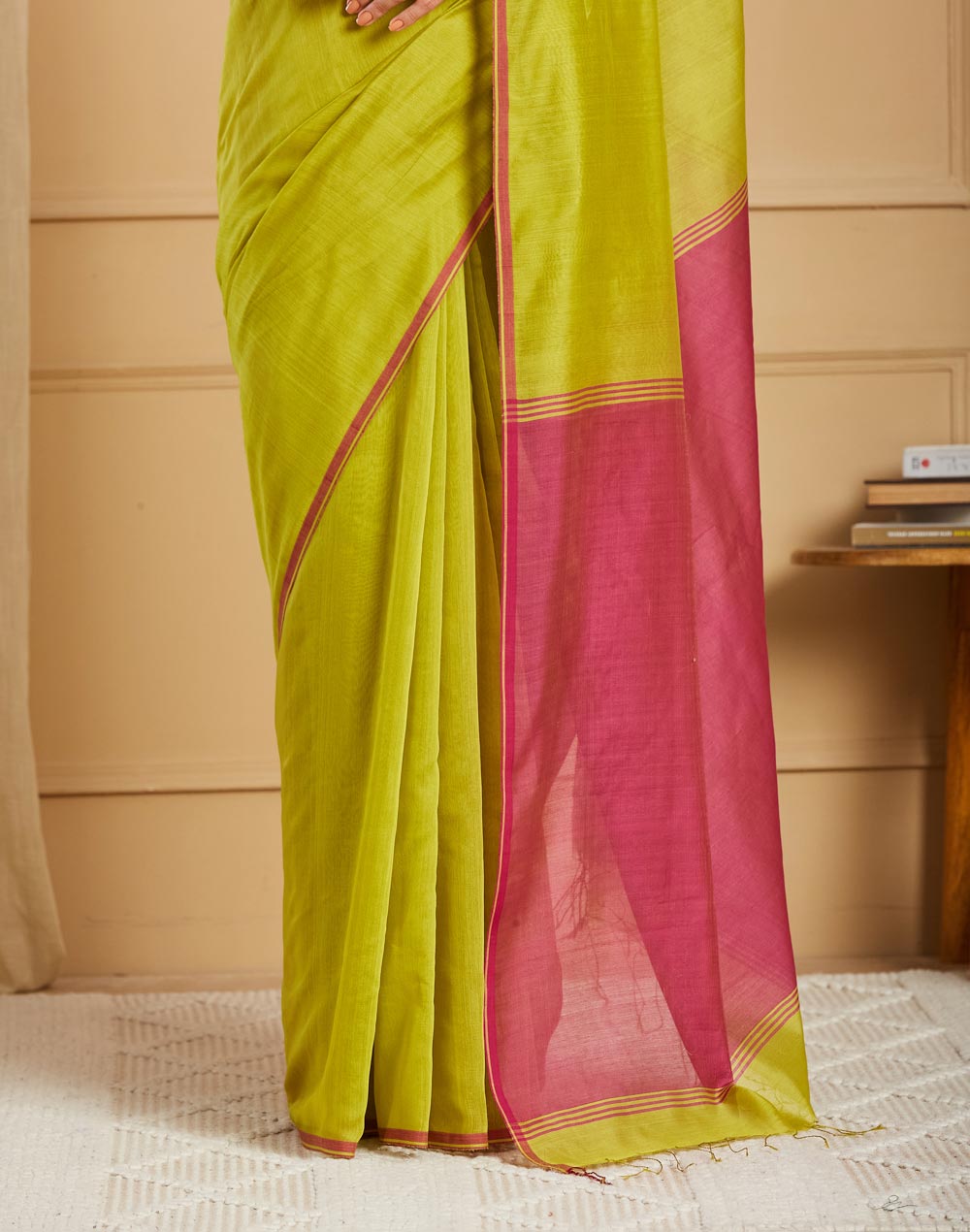 Green Viscose Silk Hand Woven Wonders Sari