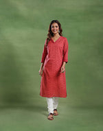Pink Cotton Long Kurta