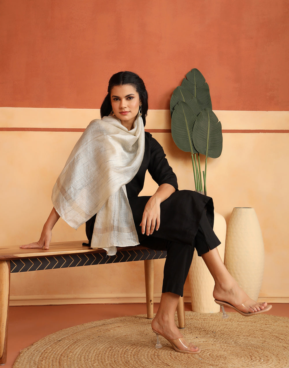 Natural Silk Blend Hand Woven Stole