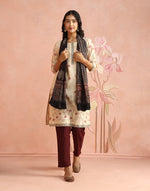 Red-Black Viscose Blend Ajrakh Printed Stole