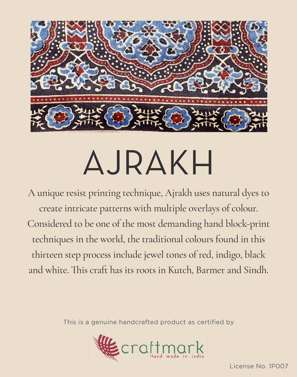 Green Cotton Ajrakh Short Kurta