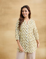 White Cotton Hand Block Printed Tunic