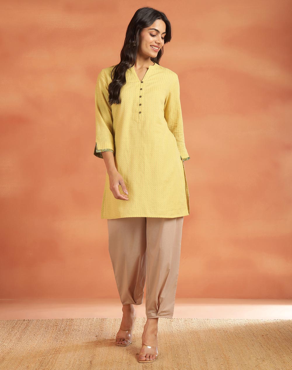 Beige Cotton Salwar