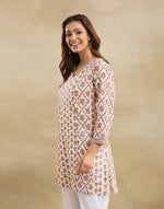 Pink Cotton Short Kurta