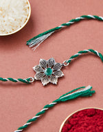 Multi Metal Floral Oxidised Rakhi