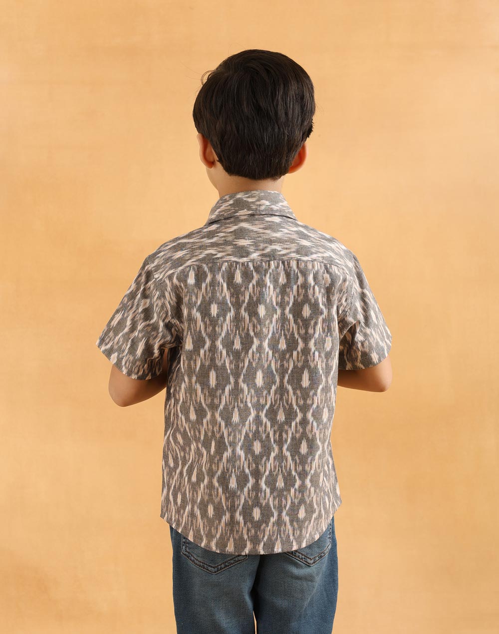 Black Cotton Ikat Shirt