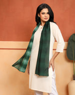 Green Abstract Print Stole in soft silk