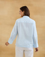 Light Blue Cotton Chikankari Shirt