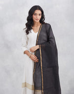 Black Cotton Silk Blend Dupatta