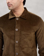 Brown Cotton Blend Utility Jacket
