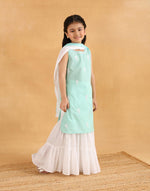 Teal Cotton Chikankari 3pc Garara Set