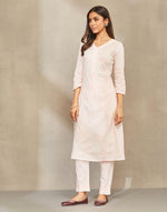 Orange Cotton Chikankari Pant & Kurta Set