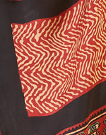 Red Viscose Blend Ajrakh Printed Stole