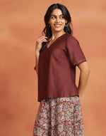Orange Viscose Silk Top