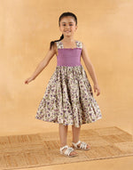 Purple Cotton Hand Block Printed Dress