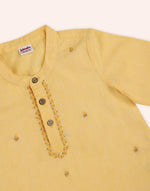 Yellow Cotton 2pc Dhoti Set