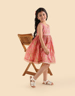 Pink Cotton Printed Bloom Dress
