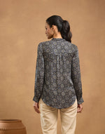 Black Rayon Blend Ajrakh Shirt