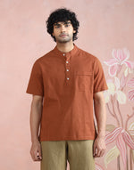 Cotton fabric detail on the Rust Shirt