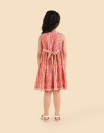Pink Cotton Printed Bloom Dress