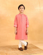 Pink Cotton Silk Blend Long Kurta
