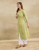 Green Cotton Long Kurta