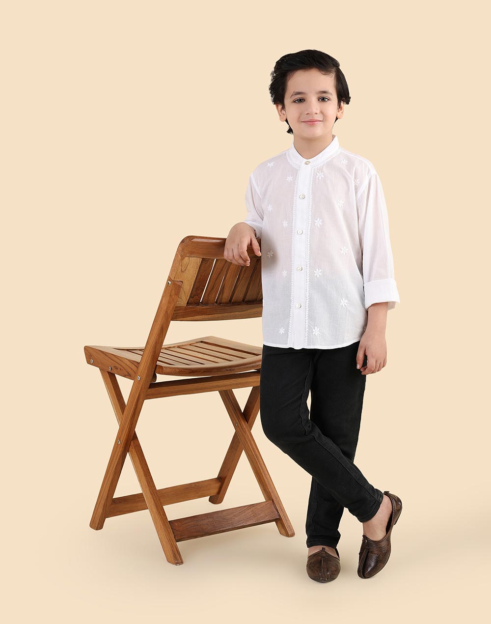 White Cotton Chikankari Shirt