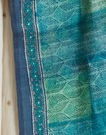 Navy Silk Hand Block Printed Dupatta