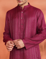 Pink Viscose Silk Blend Long Kurta