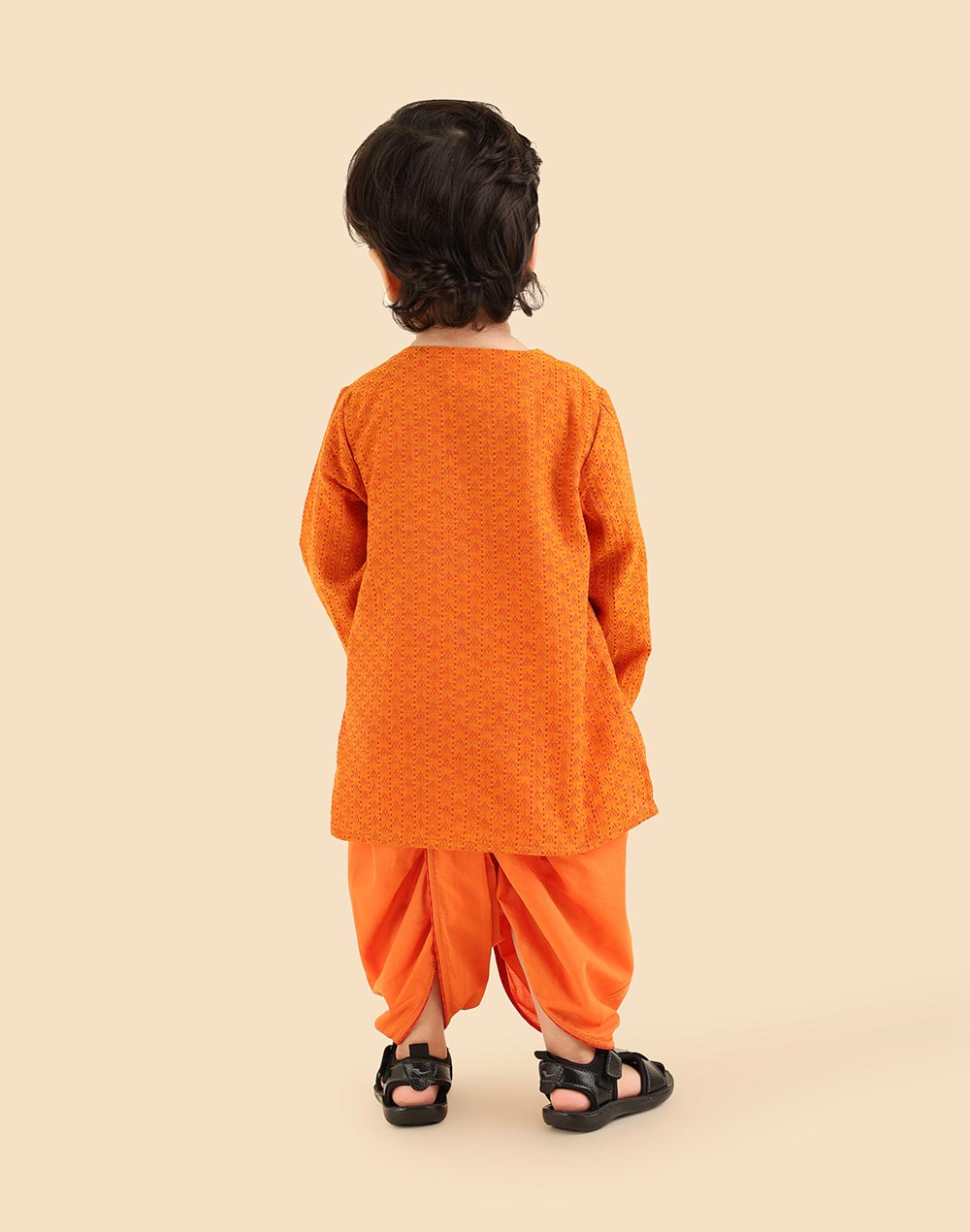Mustard Cotton Dobby 2pc Dhoti Set