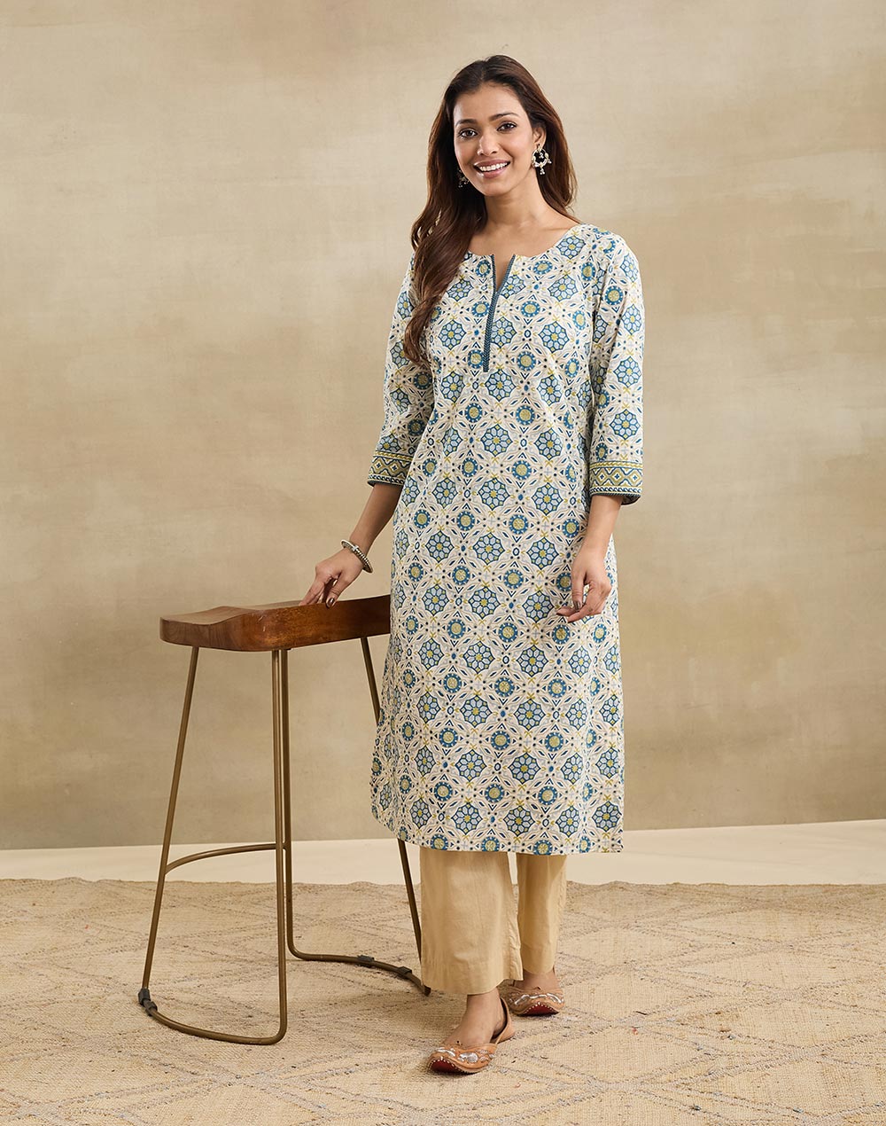 Natural Cotton Long Kurta