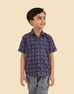 Blue Cotton Hand Block Printed Shirt