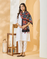 Indigo Viscose Blend Ajrakh Printed Stole