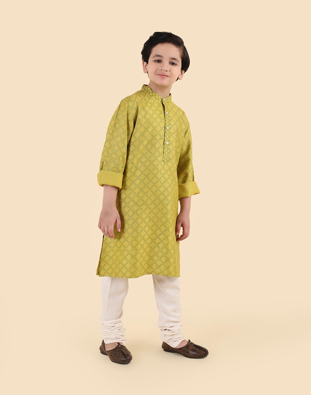 Green Viscose Blend Hand Block Printed Long Kurta