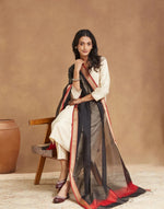 Black Cotton Silk Blend Dupatta