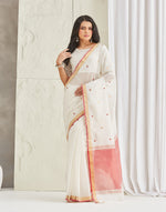 Natural Cotton Silk Blend Woven Wonders Chanderi Sari