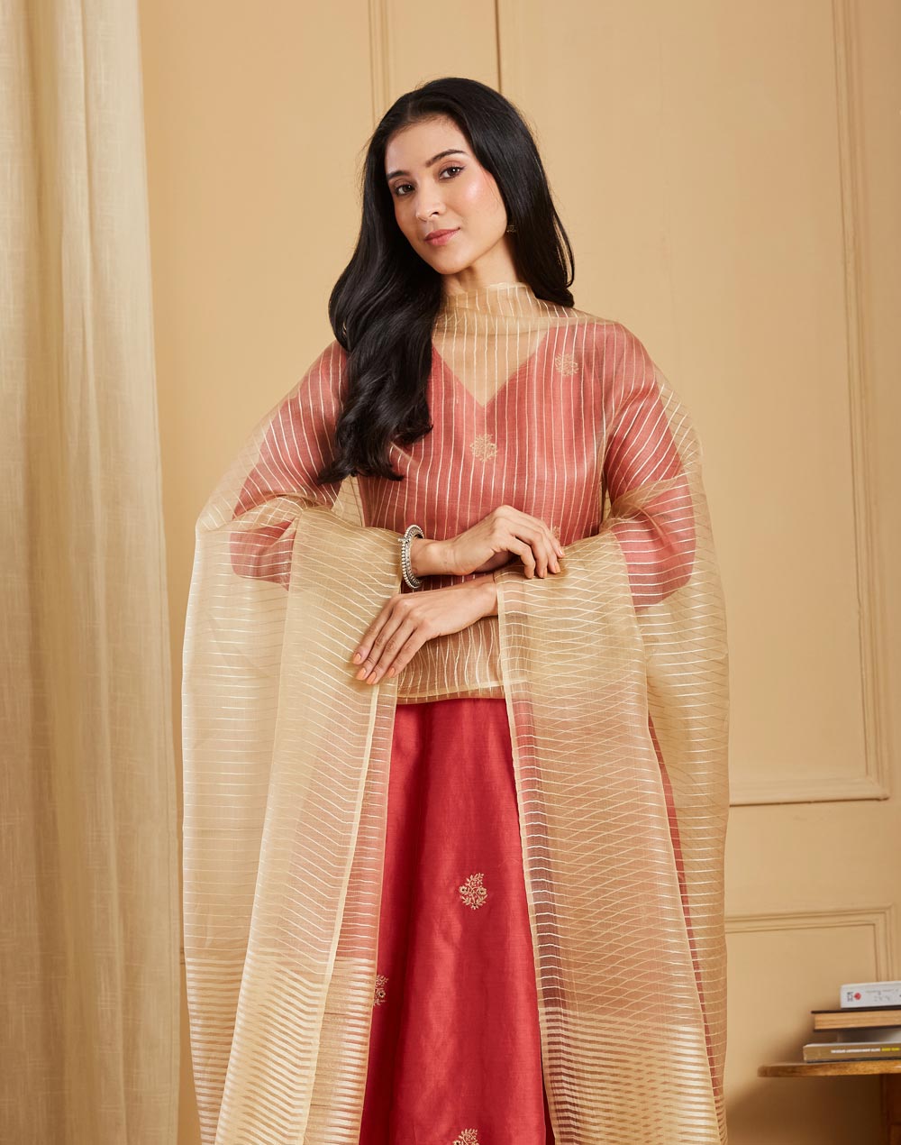 Beige Silk Dupatta