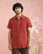 Bagru print detail on the Red Bagru Print Shirt