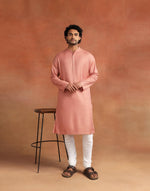 Orange Viscose Silk Long Kurta