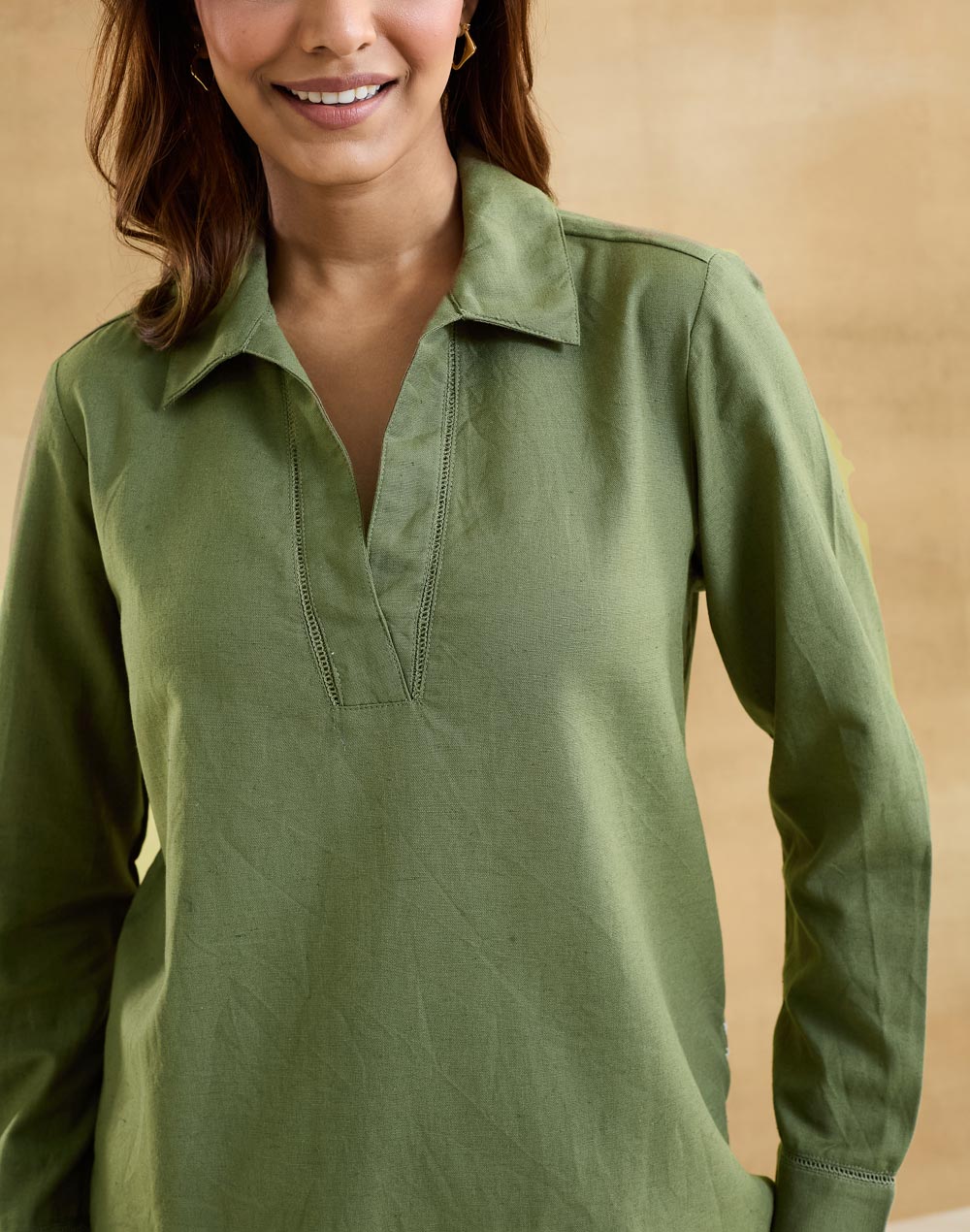 Green Cotton Linen Envoy Pant & Top Set