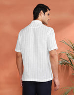 White Cotton Mid Placket Shirt